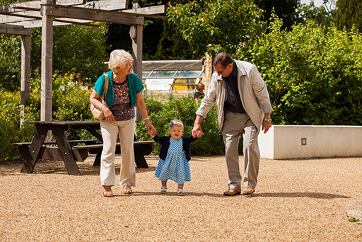 Granddad and grandma with baby